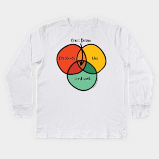 Venn Diagram Great Graphic Design Creativity Idea Hard Work Kids Long Sleeve T-Shirt